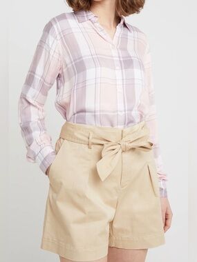 Lauren Ralph Lauren Pink Plaid Button Down Blouse Top 3X Plus Size